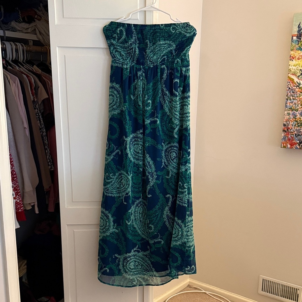 Old Navy Teal and Navy Maxi Dress